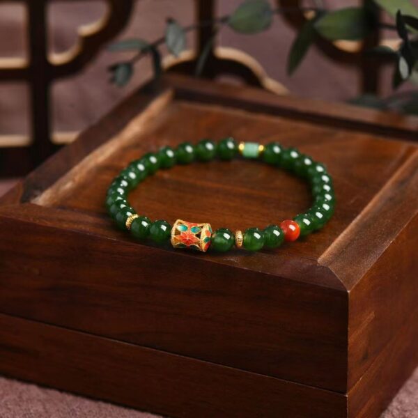 Natural jasper green bracelet - the guardian of purifying the soul, calming the mind and emotional stability - Image 5