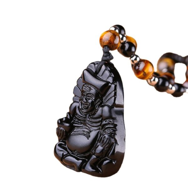 Natural obsidian pendant -- Purify the mind, calm the mind, protect the prosperity, and enhance the family aura - Image 5