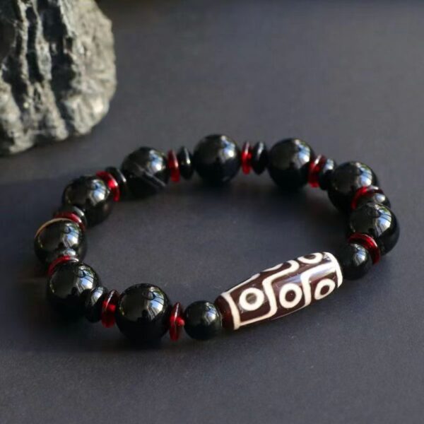 Natural black agate bracelet - Spiritual companion for purifying the mind and enhancing wisdom - Image 2