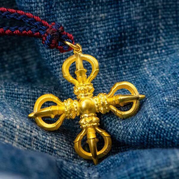 Cross Vajra Necklace - auspicious and happy amulet - Image 3