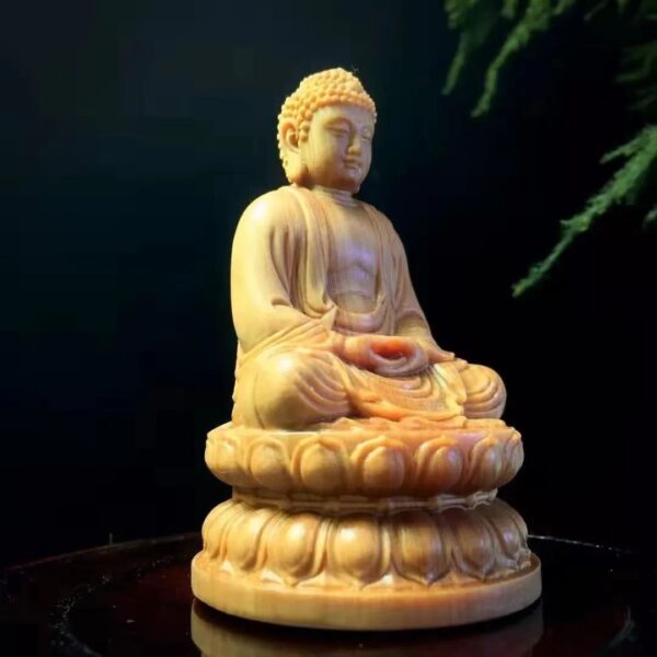 Natural wood Buddha is safe, healthy, happy and auspicious - Image 4