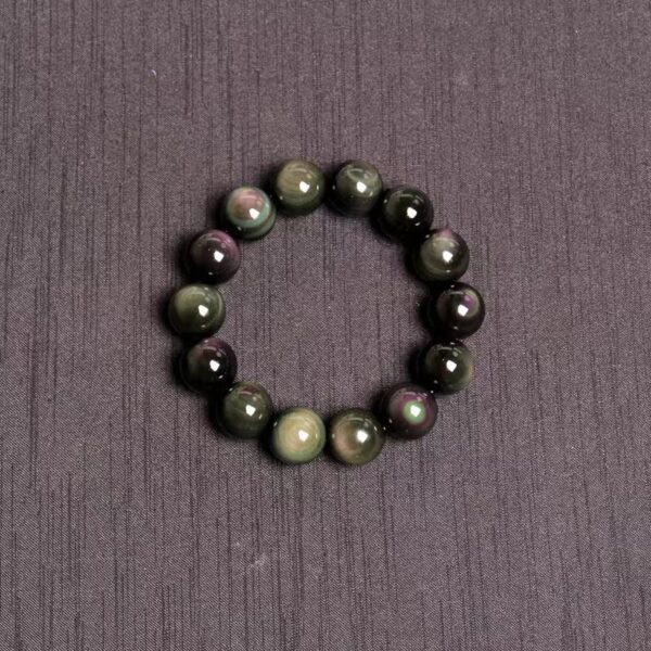 Natural double colored Eye obsidian Bracelet Bracelet - increase confidence, absorb cosmic energy, prosperity and career - Image 2