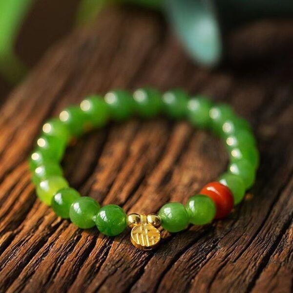 Natural Hetian Jade Bracelet - Energy protection for immunity, mood relief and beauty - Image 3