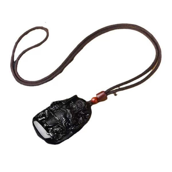 Natural Obsidian God Pendant Necklace - Boost confidence | balance energy | purify mind | wealth family - Image 5