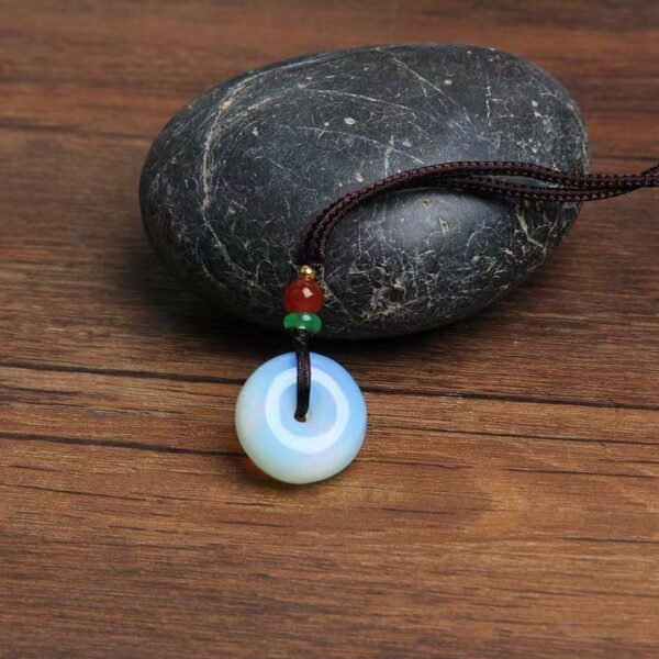 Natural Opal Peace Button Necklace Pendant - Calm and calm | stabilizes mood | cleanses mind | balances energy - Image 2