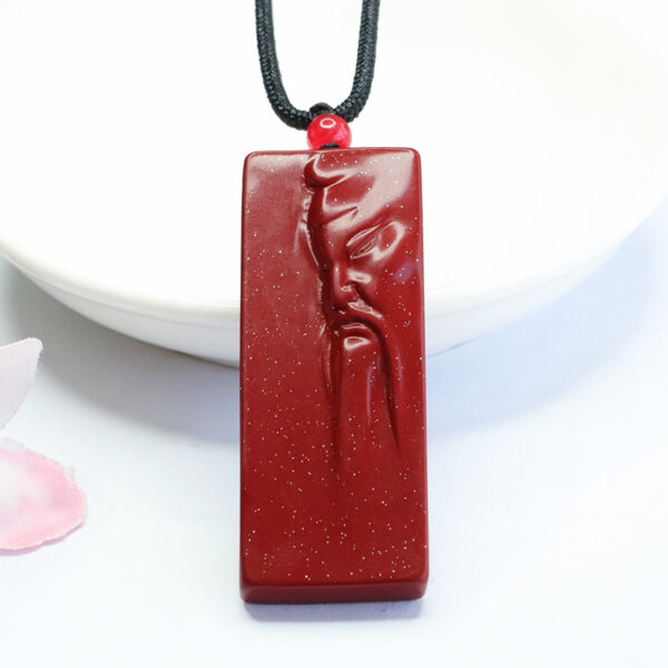 Natural cinnabar Guan Gong Pendant - ward off evil protection and career vigorous guardian - Image 2