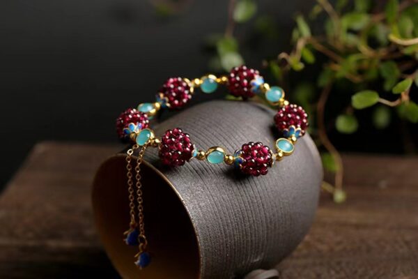 Natural garnet Tianhe Stone Bracelet - Energy guardian that promotes confidence and health - Image 2