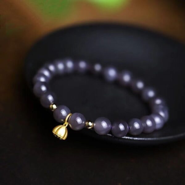 Amethyst lotus seed Bracelet - spiritual jewelry that purifies the soul and attracts fortune - Image 4