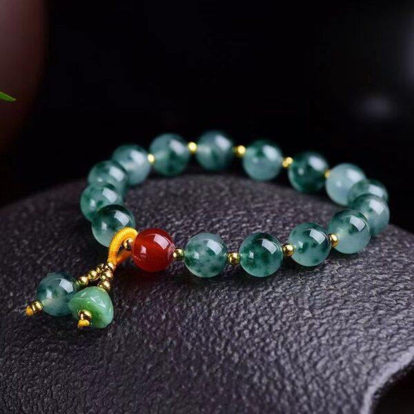 Natural chalcedony Flower Bracelet - Energy protection for wisdom and good luck - Image 2