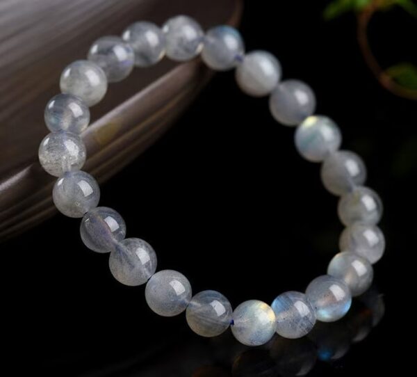 New natural gray moonstone single loop bracelet - Energy guardian of love and happiness - Image 3