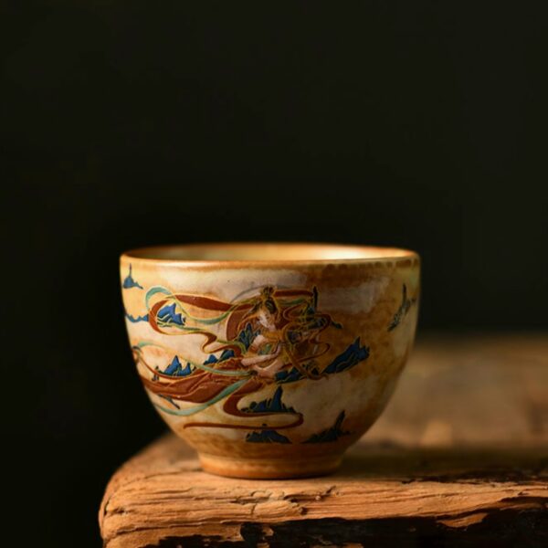 Dunhuang Flying Tea Cup - a spiritual ceramic master cup that increases wealth and balance energy