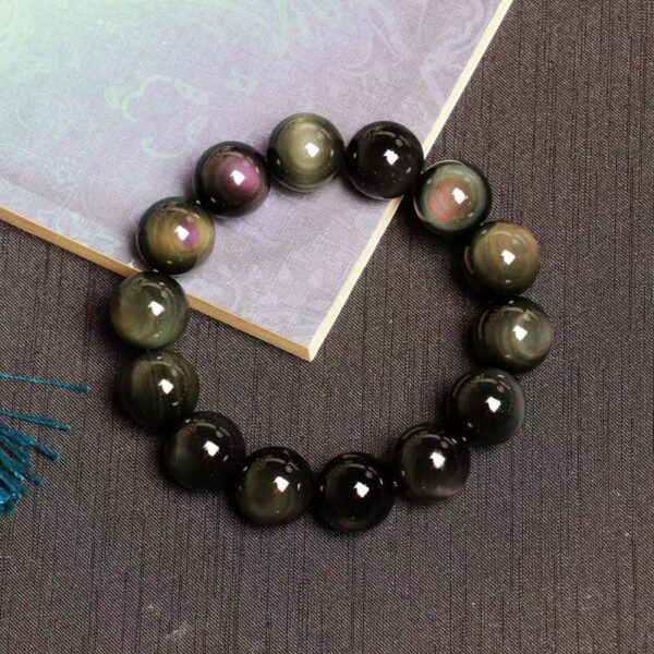 Natural double colored Eye obsidian Bracelet Bracelet - increase confidence, absorb cosmic energy, prosperity and career