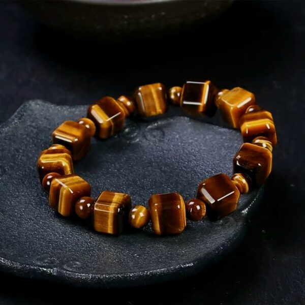 Natural Yellow Tiger Eye Stone sugar Bracelet - Balance energy with healthy energy guardian - Image 5