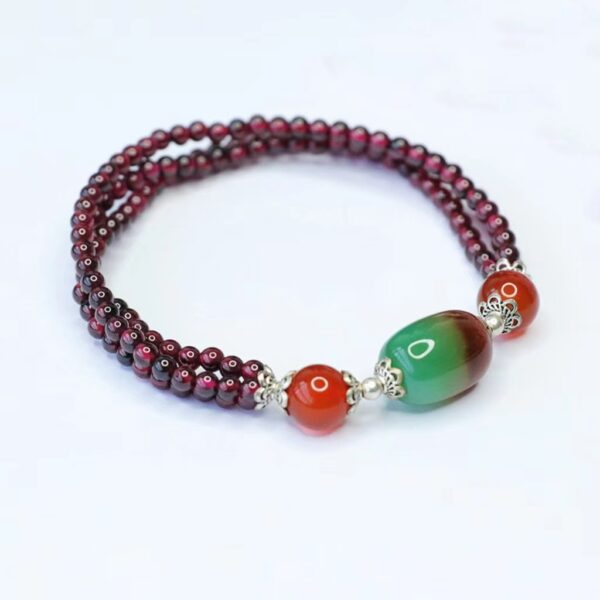 Natural garnet agate Bracelet - a protective treasure that purifies the mind and promotes energy circulation - Image 4