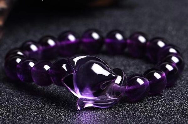 Natural amethyst Fox Bracelet - a wise guardian of stability and wealth - Image 5