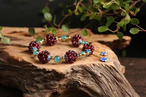 Natural garnet Tianhe Stone Bracelet - Energy guardian that promotes confidence and health - Image 4