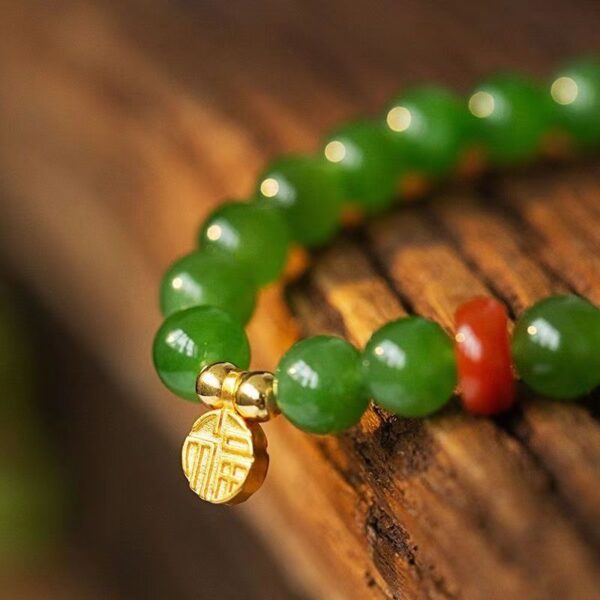 Natural Hetian Jade Bracelet - Energy protection for immunity, mood relief and beauty - Image 4