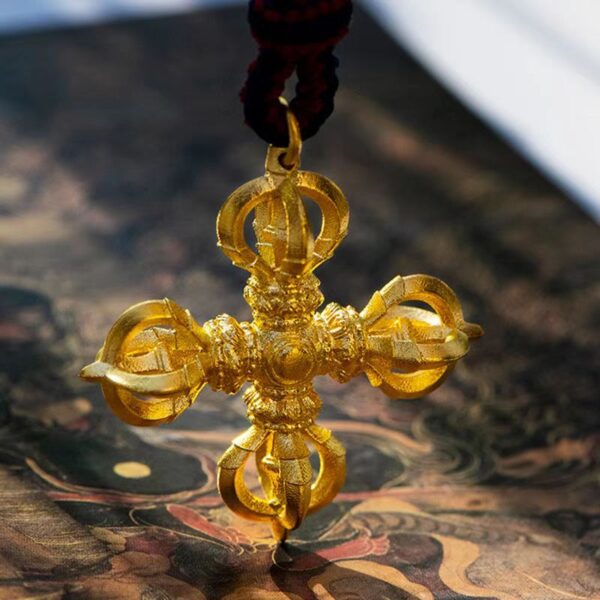 Cross Vajra Necklace - auspicious and happy amulet - Image 4