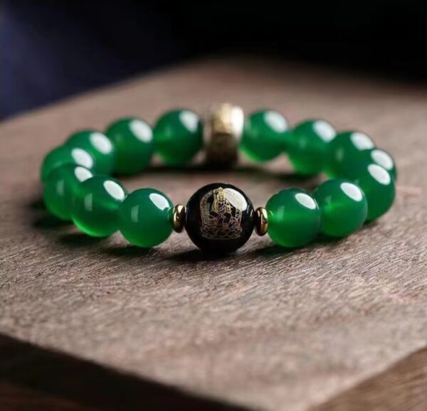 Natural green agate bracelet - Spiritual talisman of crystal patron saint - Image 3