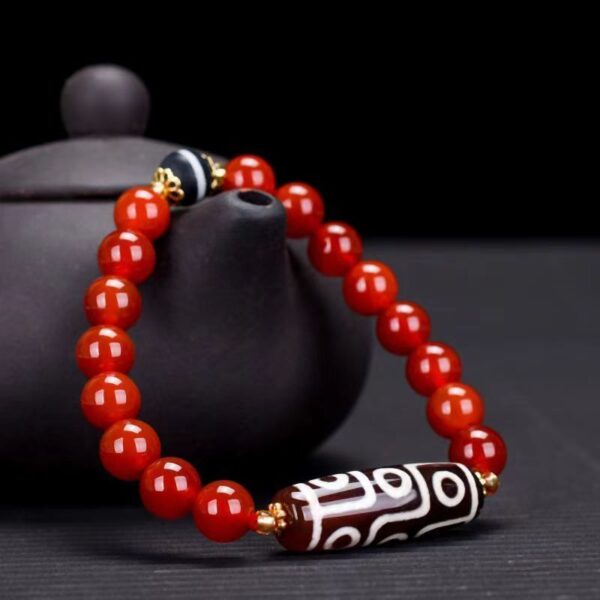 Natural red agate Beads Bracelet - Spiritual guardian of balanced energy and happiness - Image 2