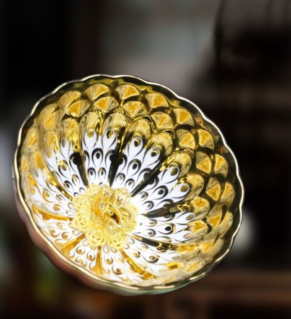 The master handmade gilt peacock to JIAN ZHAN cup - a spiritual instrument for wealth, career and family peace - Image 4