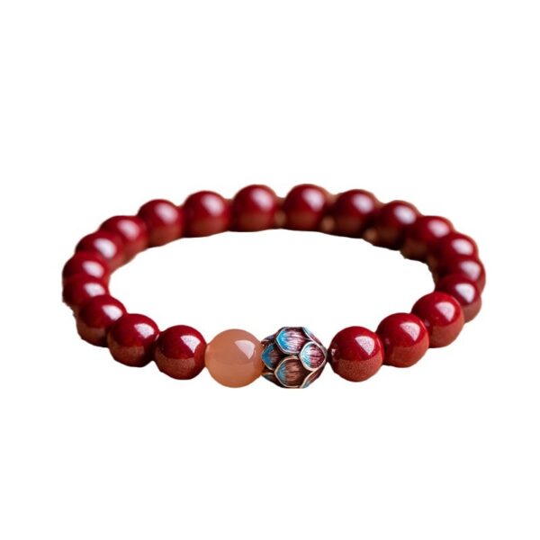 Natural vermilion raw stone bracelet -- Good luck, peace of mind, calm emotions, health protection - Image 5