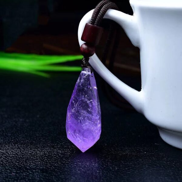 Natural original stone white purple yellow powder crystal pendant - purifying the mind and stabilizing the mood of the colorful energy guardian