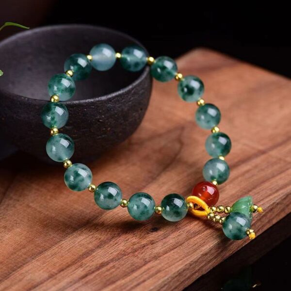 Natural chalcedony Flower Bracelet - Energy protection for wisdom and good luck - Image 3