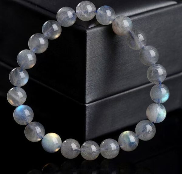 New natural gray moonstone single loop bracelet - Energy guardian of love and happiness - Image 4