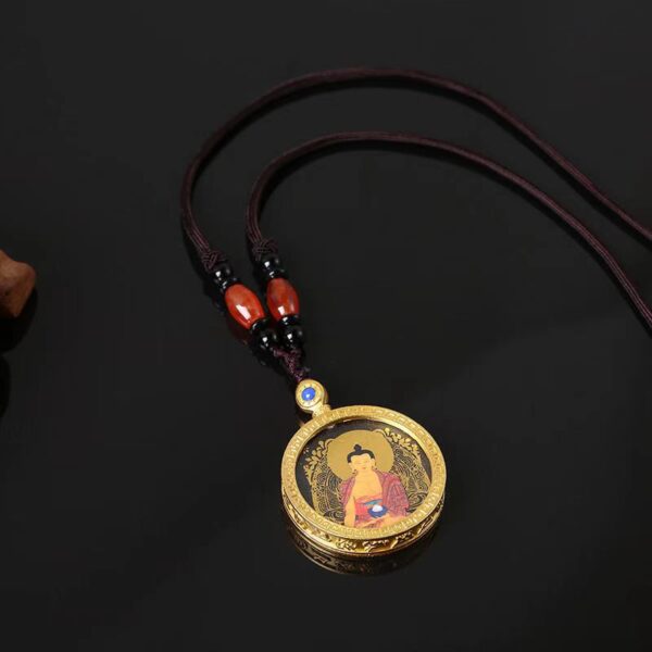 Gold circle Thangka necklace -- Prosperity, career, peace and health, purification of the soul, growth of wisdom - Image 11