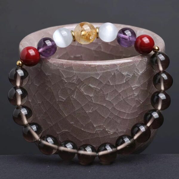 Natural tea crystal amethyst Bracelet - spiritual guardian of purifying mind and peace and good luck - Image 2