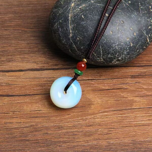 Natural Opal Peace Button Necklace Pendant - Calm and calm | stabilizes mood | cleanses mind | balances energy - Image 5