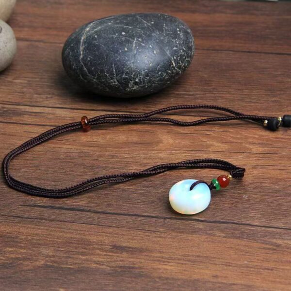 Natural Opal Peace Button Necklace Pendant - Calm and calm | stabilizes mood | cleanses mind | balances energy - Image 3