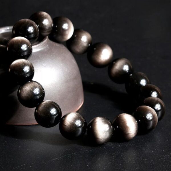 Natural silver obsidian Bracelet - Purify the soul, calm the mind, promote career, family and love