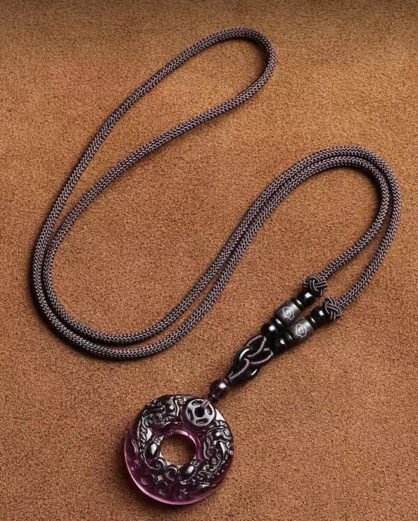 Natural amethyst Pixiu amulet pendant necklace: purify the mind, stabilize emotions, peace and health - Image 4