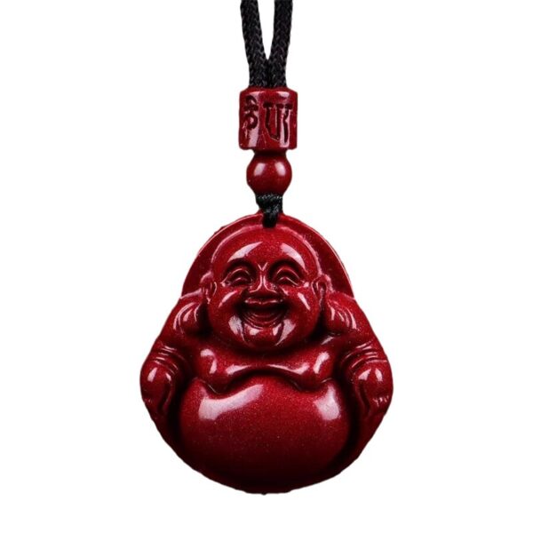 Natural vermilion Maitreya Buddha pendant -- Protect peace, purify the soul, protect health, and keep good fortune - Image 4