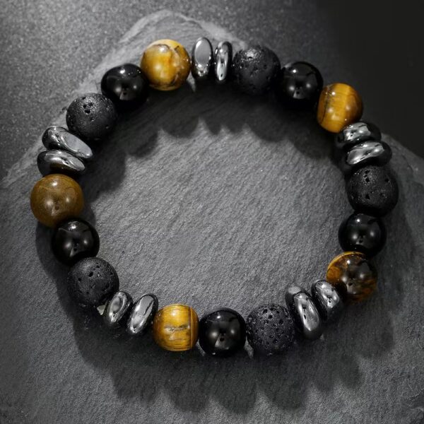 Natural irregular black gallstone bracelet bracelet - help fortune, purify the mind, health, peace and good luck - Image 2