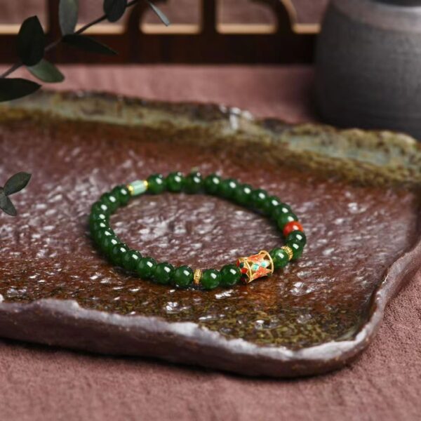 Natural jasper green bracelet - the guardian of purifying the soul, calming the mind and emotional stability - Image 4