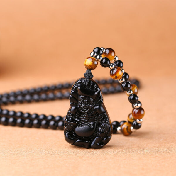 Natural obsidian pendant -- Purify the mind, calm the mind, protect the prosperity, and enhance the family aura - Image 2