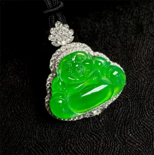 Jade Maitreya Buddha Pendant Necklace - the guardian treasure of balancing energy and family business - Image 3