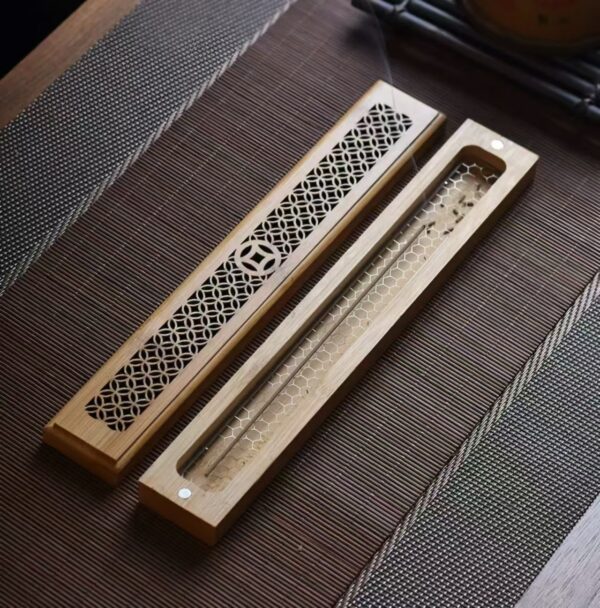 Handmade wooden incense burner base - Purify the environment and help your business succeed