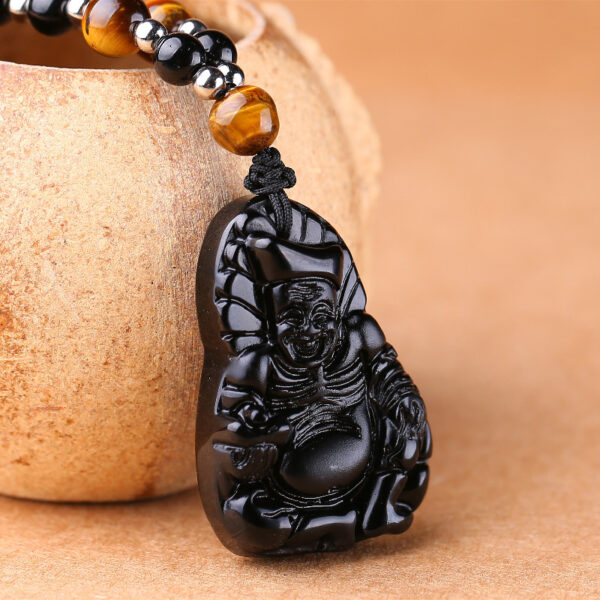 Natural obsidian pendant -- Purify the mind, calm the mind, protect the prosperity, and enhance the family aura