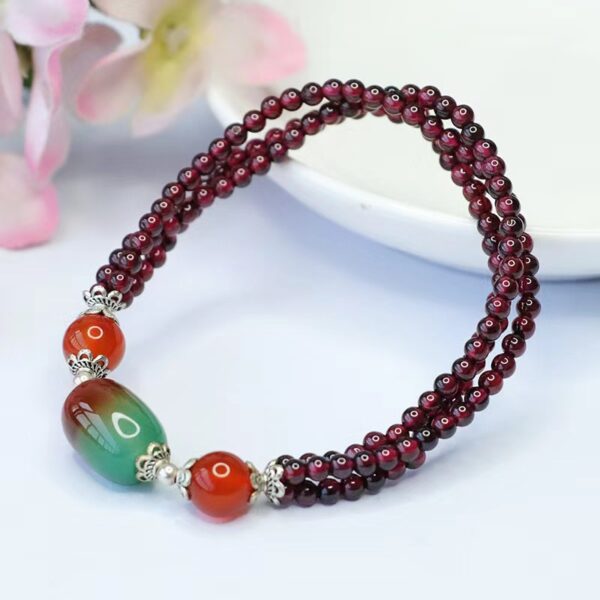 Natural garnet agate Bracelet - a protective treasure that purifies the mind and promotes energy circulation