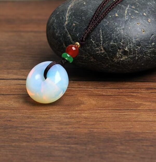 Natural Opal Peace Button Necklace Pendant - Calm and calm | stabilizes mood | cleanses mind | balances energy