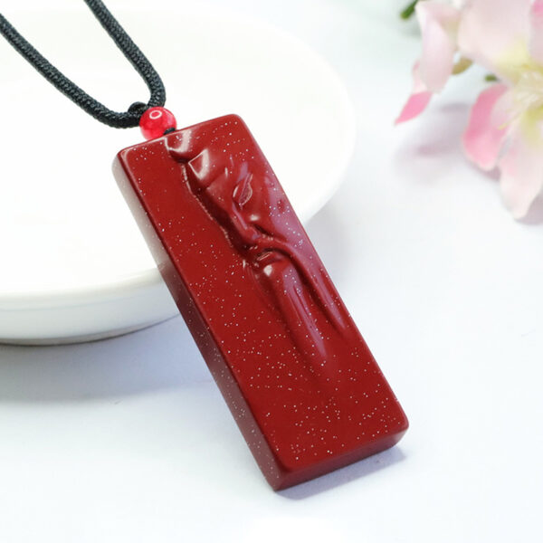 Natural cinnabar Guan Gong Pendant - ward off evil protection and career vigorous guardian