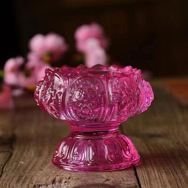 Colored glass Lotus Candle holder - a symbol of purifying the mind and enhancing confidence - Image 7