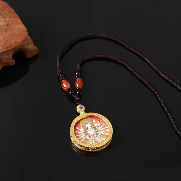 Gold circle Thangka necklace -- Prosperity, career, peace and health, purification of the soul, growth of wisdom - Image 6