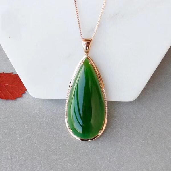 Natural Emerald Water Drop Pendant - Enhances temperament and promotes healthy energy guarding - Image 2