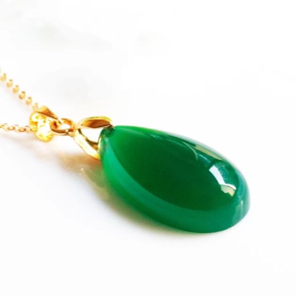 Water Drop Emerald Necklace - a natural talisman that promotes physical energy and emotional balance - Image 5