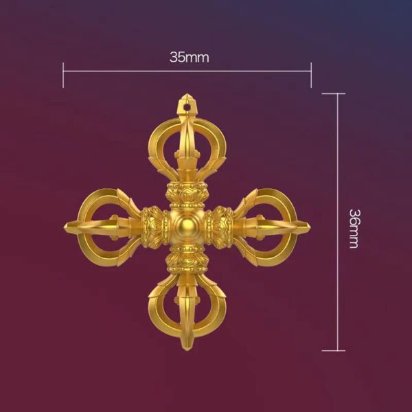 Cross Vajra Necklace - auspicious and happy amulet - Image 6